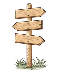 wooden direction sign