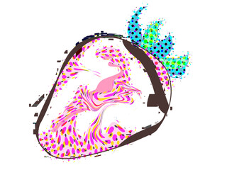 Strawbery illustration pop art style 