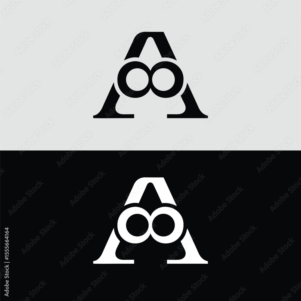 Fototapete abstract letter a logo design features a modern and simple style with black and white contrast isola