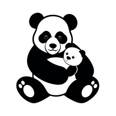 Fototapeta premium Baby Panda with Teddy Bear