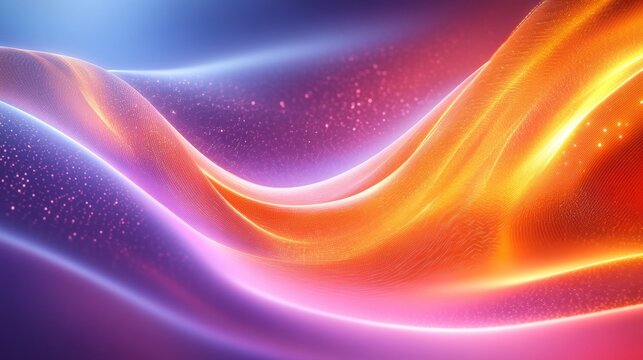Futuristic abstract background with flowing neon curves, creating a dynamic and immersive space
