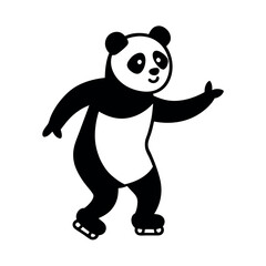 Cool Panda Ice Skating Art