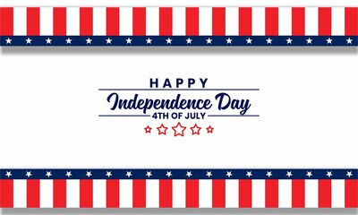 Happy 4th of July - Independence Day design concept ,  Template for background, banner, card, poster with text inscription.