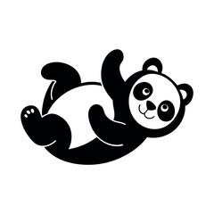 Funny Panda Rolling Grass