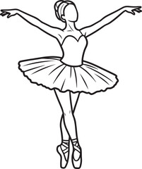 Art of ballet is captured through static visual representations, emphasizing the aesthetic appeal of the dancer's posture and lines