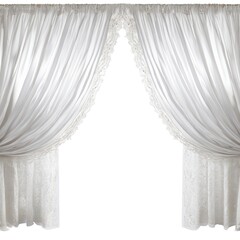 Elegant White Drapery, Featuring Flowing Fabric and Intricate Lace Accents for a Touch of Sophistication in Home D&eacute;cor and Interior Design Aesthetics