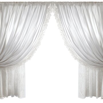 Elegant White Drapery, Featuring Flowing Fabric and Intricate Lace Accents for a Touch of Sophistication in Home D&eacute;cor and Interior Design Aesthetics