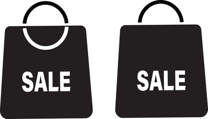 black shopping bag sale icon set. paper bags sign,Paper package vector illustration,Shop bag in outline,Flat style element web design vactor,
