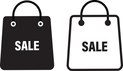 black shopping bag sale icon set. paper bags sign,Paper package vector illustration,Shop bag in outline,Flat style element web design vactor,
