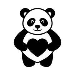 Panda Valentine Heart Art
