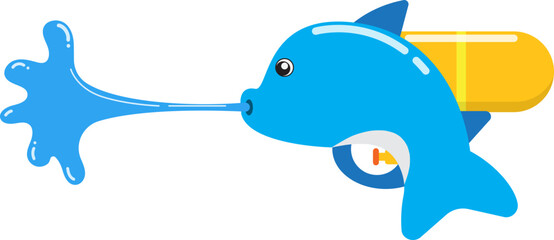 Dolphin Water Gun Illustration