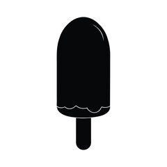 Stylized summer popsicle illustration with a distinct bite mark presented in a clean vector format on a white background