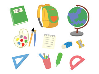 Back to School Supplies Vector Doodle Set