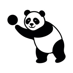 Fototapeta premium Panda with Ball Illustration