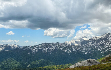 clouds over the mountains
