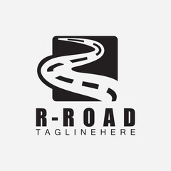 R letter Road logo design template