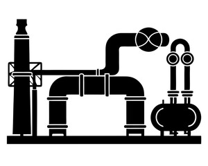 Gas Pipeline Silhouette Vector Art