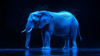 Blue Monday elephant concept, the most sad and depressing day of the year