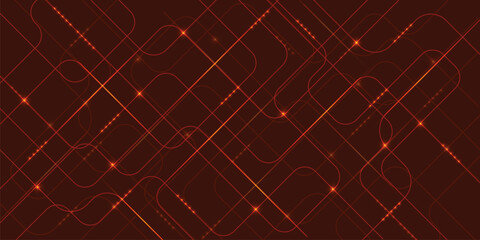 Red Glowing Grid Vector Background