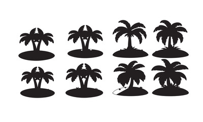 Fototapeta premium Plam tree image silhouette vector art and illustration