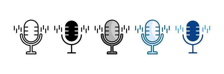 Speech Recognition Icon Set Multiple Style Collection
