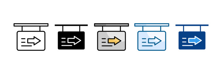 Signage Icon Set Multiple Style Collection