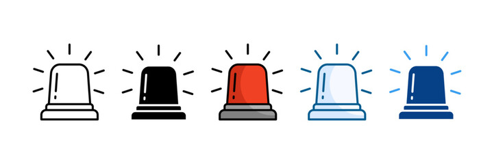 Emergency Alert Icon Set Multiple Style Collection
