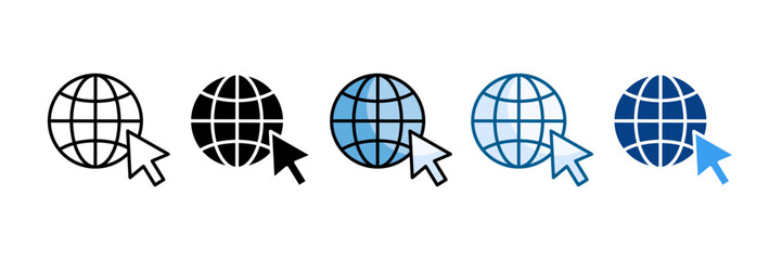 Internet Access Icon Set Multiple Style Collection