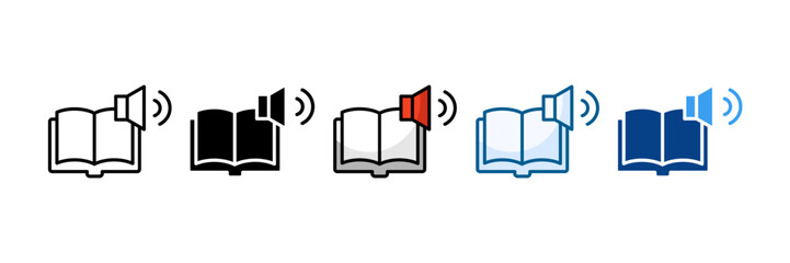 Audiobook Icon Set Multiple Style Collection