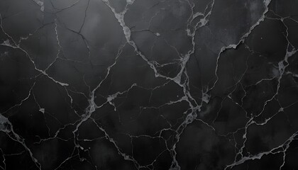 Black Background with Marbled Vintage Grunge Texture Elegant Charcoal Gray Stone Pattern Design