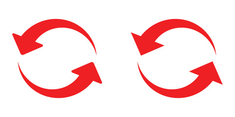 Clean and simple rotating arrows for update, reload, or loop symbols.