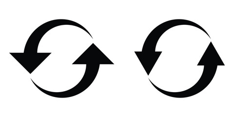 Sync Arrow Icon Set. Loop Arrows Symbol. Circular Update Icon Pack