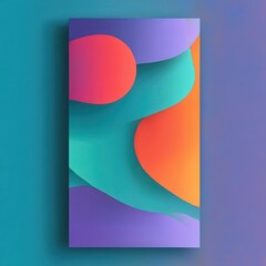 A Vibrant Abstract Design Featuring Curves and Colorful Shapes Blending Seamlessly in a Modern Digital Composition