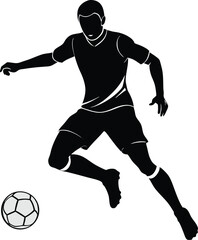 Naklejka premium vector-silhouette-illustration-of-a-football-player