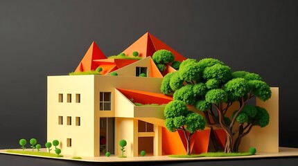 Sustainable architecture - green facade concept