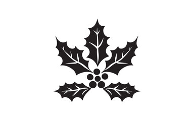 Fototapeta premium christmas maple leaf silhouette