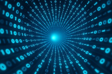 Abstract Data Tunnel with Flowing Binary Code Keywords: