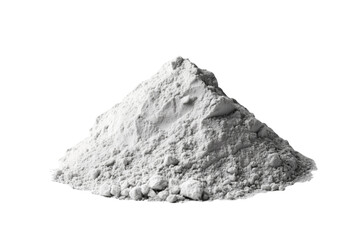 Fototapeta premium A pile of white powder isolated on a transparent background.