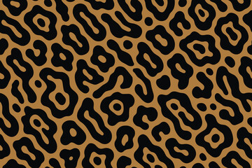 Seamless Margay Pattern with Elongated Organic Black Spots