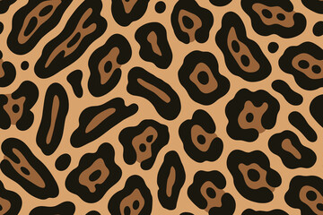 Seamless Margay Print with Elongated Brown-Centered Spots