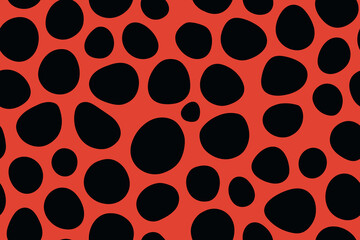 Seamless Red and Black Ladybug Spot Pattern Design