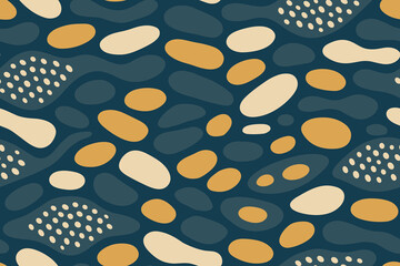 Seamless Abstract Triggerfish Skin Pattern with Gold and Cream Spots