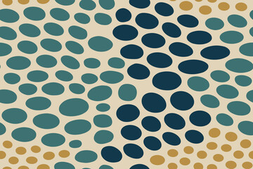 Seamless Triggerfish Inspired Spot Pattern in Blue, Teal, and Gold