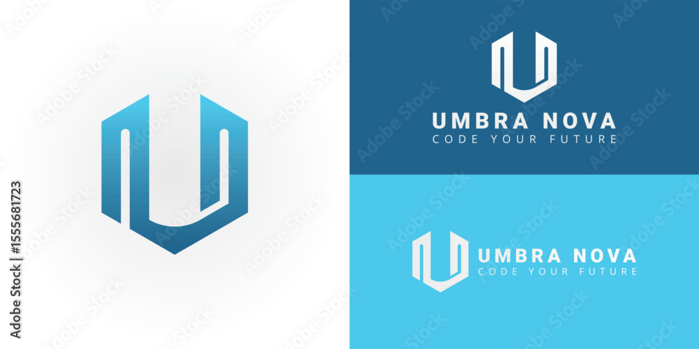 Aufkleber Modern UN logo for software development. It signifies digital innovation and future technology, making it ideal for tech firms creating advanced platforms and connected experiences
