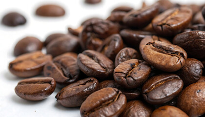 Naklejka premium Gloss & Grind Macro Roasted Arabica Beans