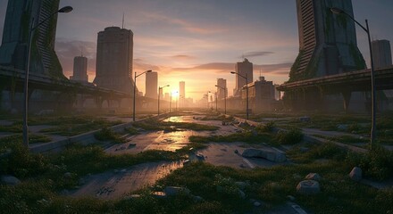 decaying buildings.