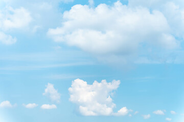 White clouds under the blue sky
