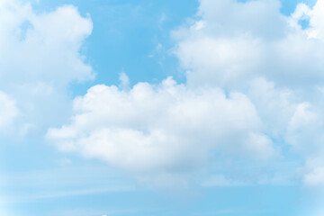 White clouds under the blue sky