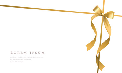 Elegant Gold Ribbon Frame with Bow - Decorative Border Design

