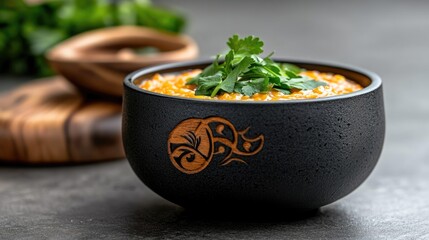 Creamy saffron risotto with parsley on top. Each bite a blend of smooth richness and subtle herbs.